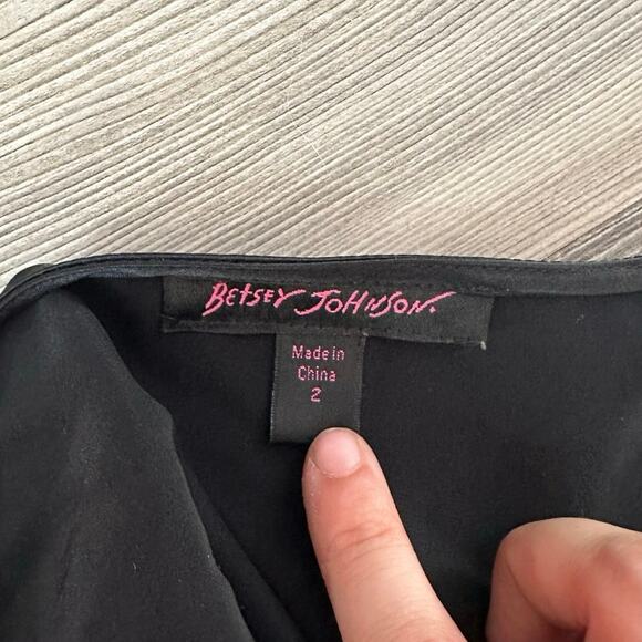 betsey johnson black silk turtleneck - Picture 3 of 3